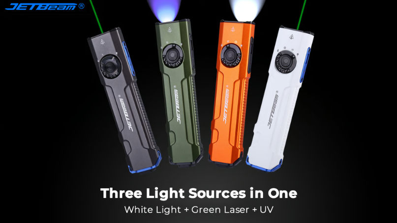 JETBeam E26: 3-in-1 Laser, UV & Ultra White EDC Flashlight