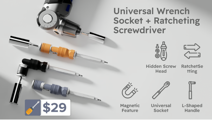TorxTec: Universal Wrench Socket + Ratcheting Screwdriver