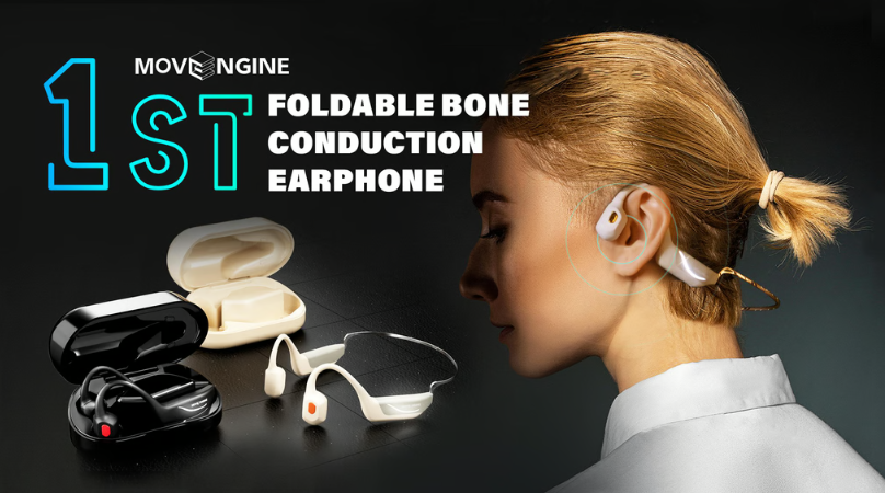 World 1st Foldable Bass-Enhanced Bone Conduction Headphones