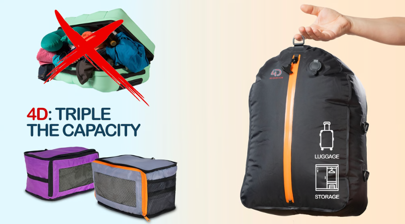 4D Pack Light: travel packing & home storage redefined