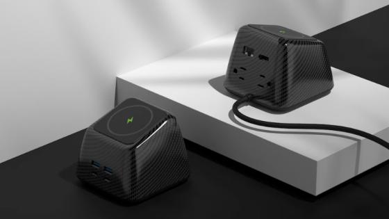 All-in-One Docking Station with AC Outlets for Workstation
