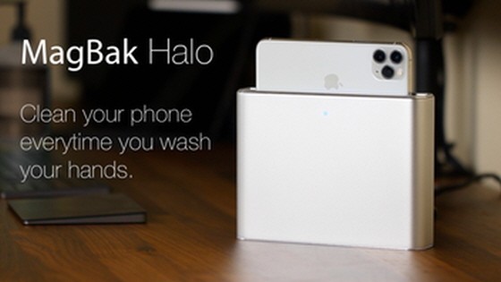 MagBak Halo - A touchless 30-second sanitizer for your phone