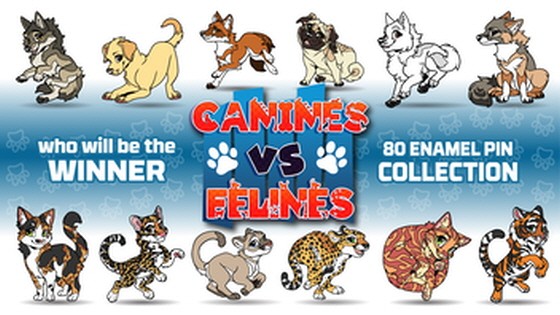 Canines vs Felines: Enamel Pin Collection