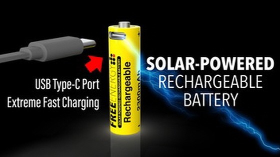 Solar-Powered Rechargeable Battery with USB Type-C Port