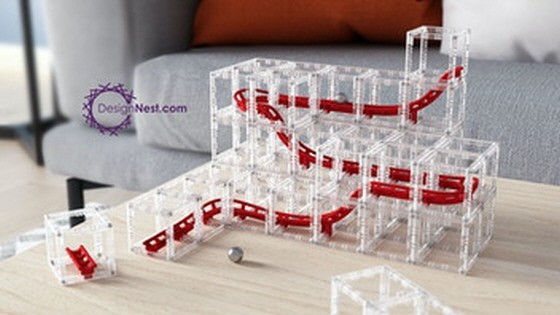 MagnetCubes-Modular magnetic blocks with dynamic marble run.