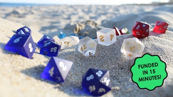 Sea Glass Dice - Frosted Glass Dice Sets for RPG Gaming