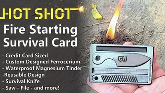 Hot Shot Fire Starting Survival Card