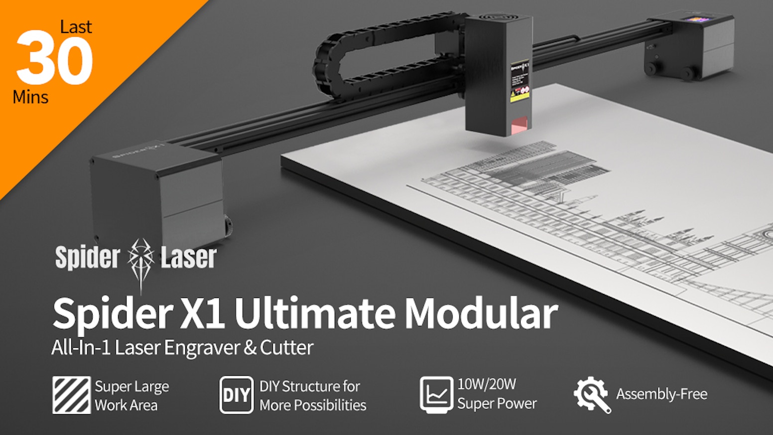 Spider X1 Ultimate Modular All-In-1 Laser Engraver & Cutter