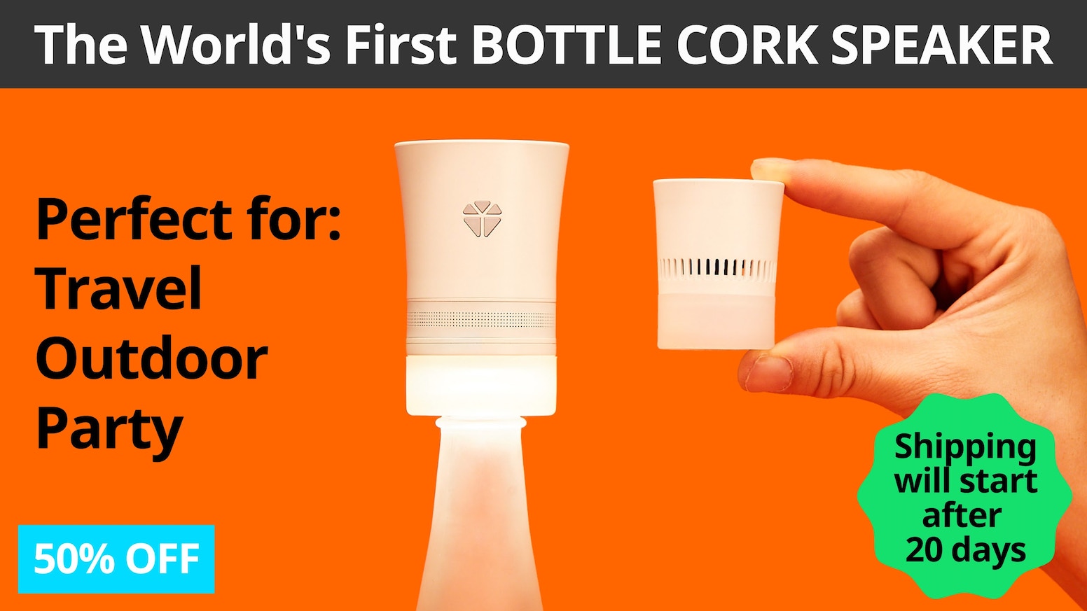 Cork 2 Bluetooth Speaker:Transform Any Bottle Into A Speaker